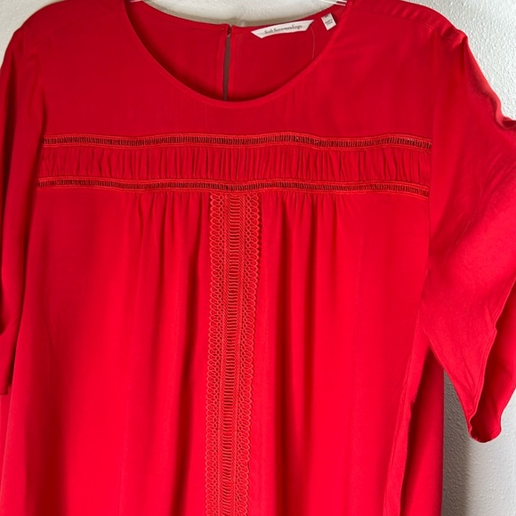 SOFT SURROUNDINGS Top Blouse Flowy NEW‎ Flouncy Boho Lace Soft Embroidery Red 2X - Picture 6 of 17